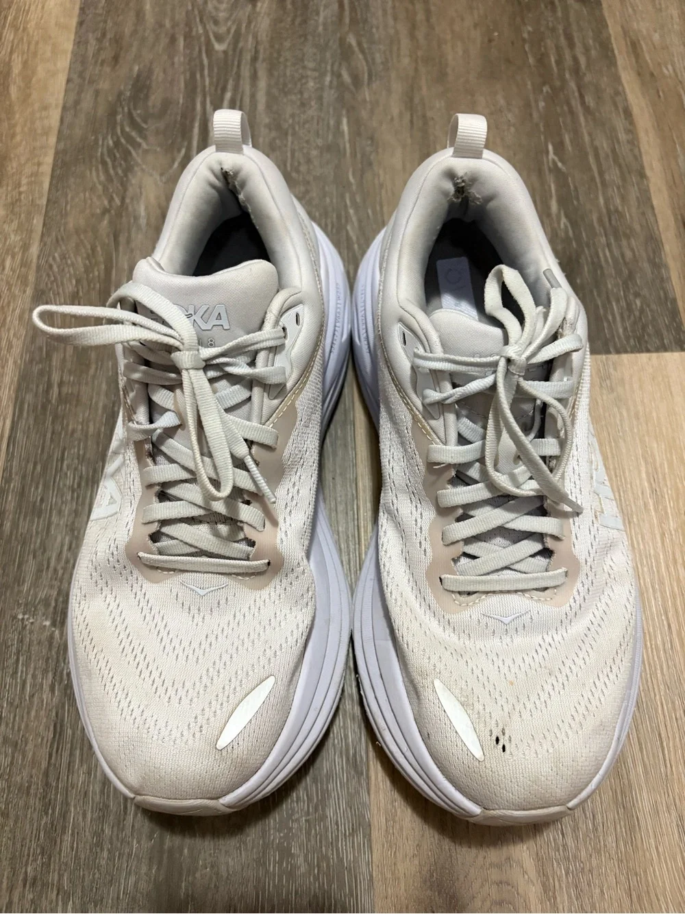 Hoka Bondi 8 Women's White Cushioned Running Shoe - Picture 9 of 16